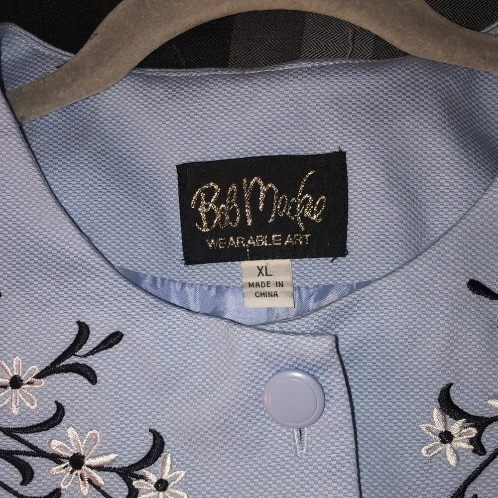 Bob Mackie Wearable‎ Art Jacket Floral Embroidered Women’s XL